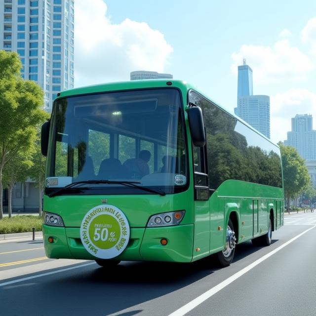 Tourbus met lage emissie sticker